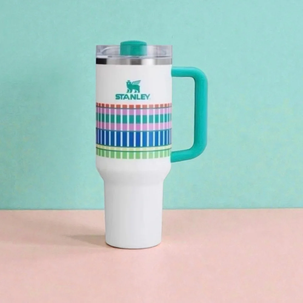 Limited Edition Stanley “Summer Plaid “Quencher H2.0 FlowState 40oz Tumbler New - Picture 5 of 7